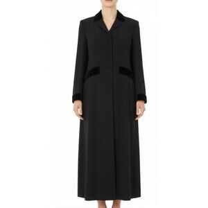 NWT Vintage Laura Ashley Long Elegant Coat With Velvet Accents Sz